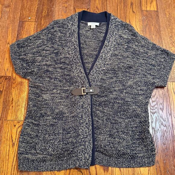 cj banks Sweater Vest Womens 1X Cardigan Layering Trendy Faux Leather Latch - Picture 2 of 12